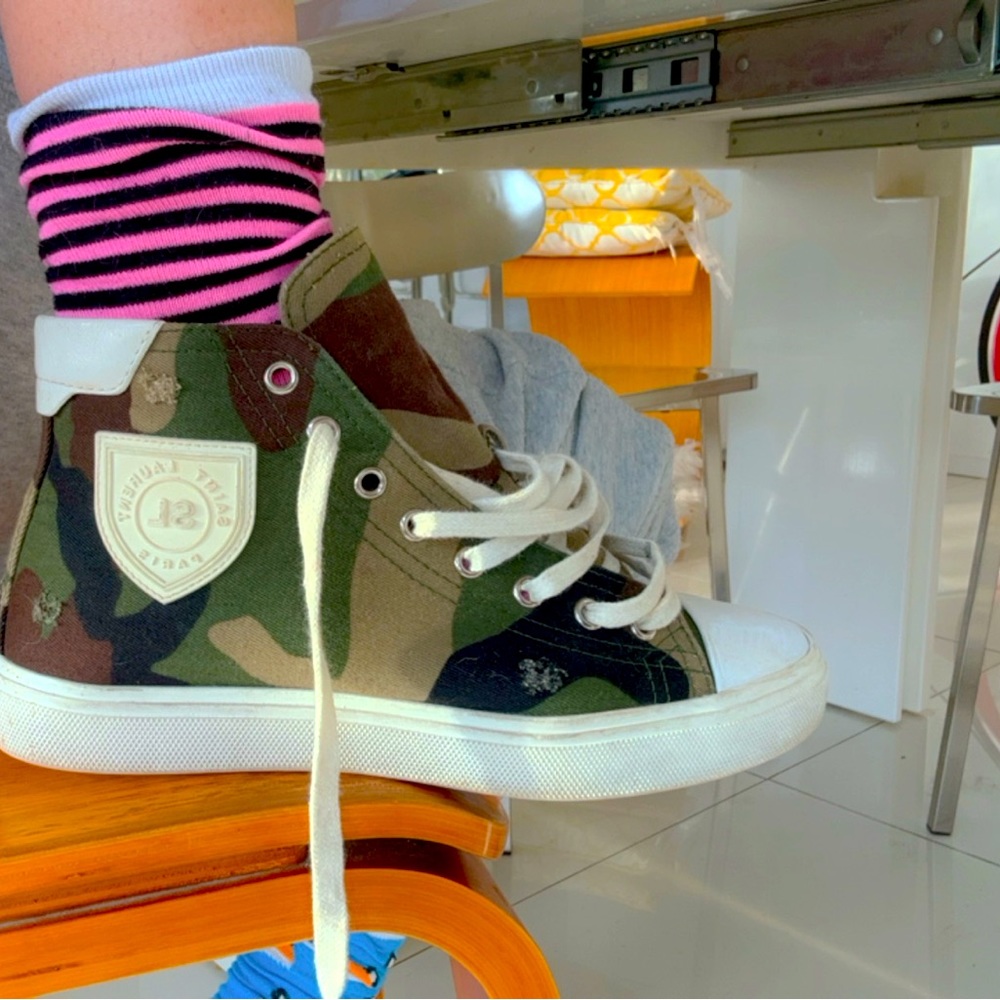 Saint Laurent Paris Bedford camouflage sneakers